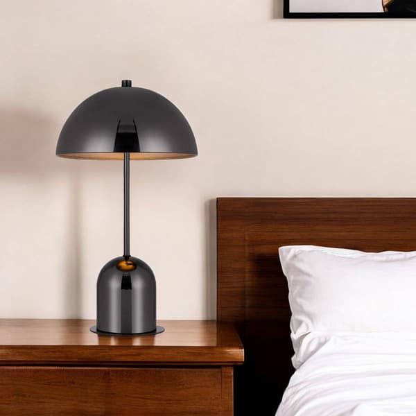 HomeRoots 20in. Gunmetal Half Dome Table Lamp