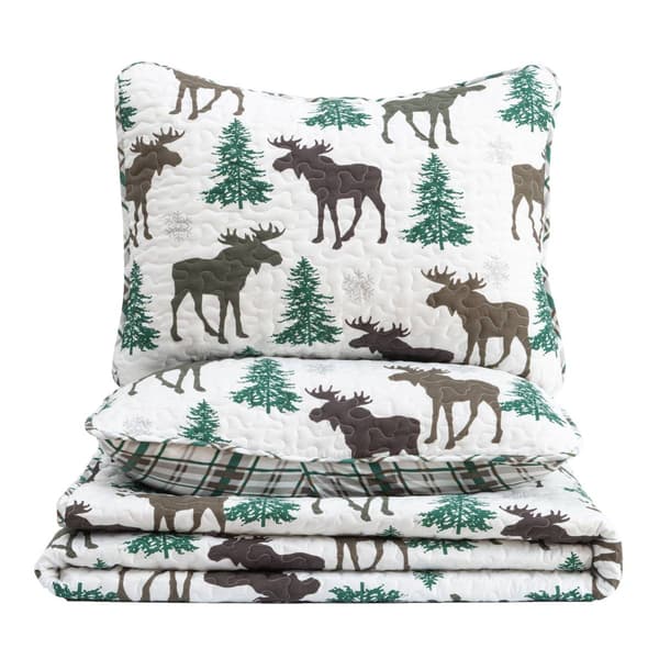 FreshFolds 3pc. Premium Nature Reversible Bedspread Quilt Set