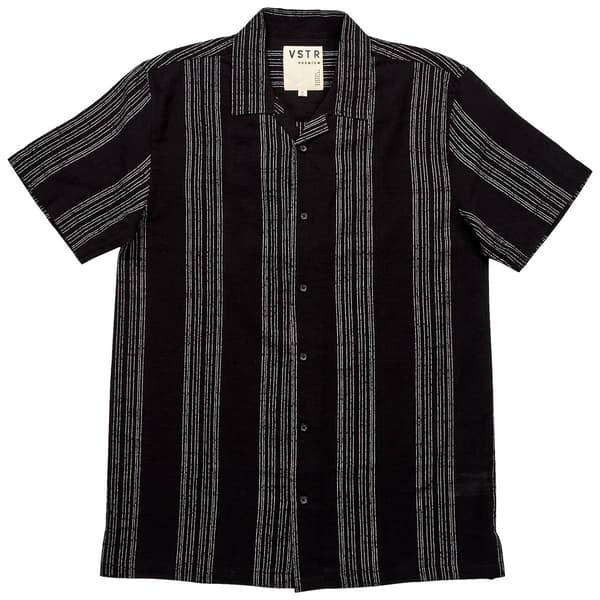 Young Mens VSTR Short Sleeve Button Down Shirt - Black