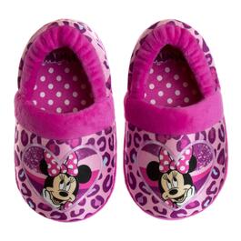 Little Girls Disney Minnie Mouse Leopard Print Slippers