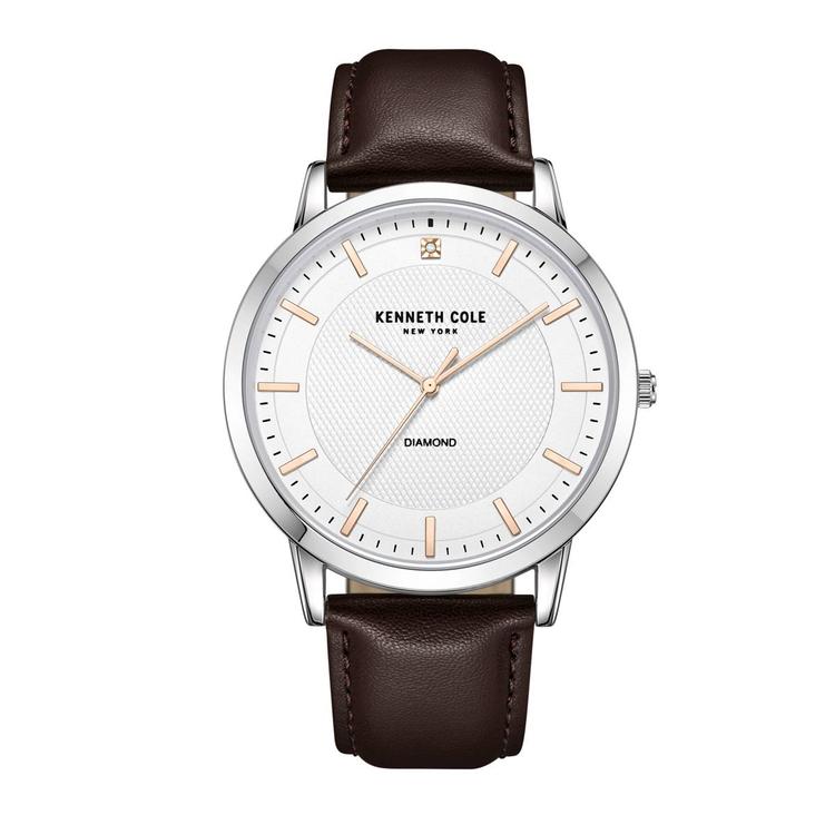 Mens Kenneth Cole(R) Silver-Tone Textured Dial Watch - KCWGA2271401