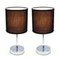 Simple Designs Chrome Mini Basic Table Lamp w/Shade - Set of 2 - image 2