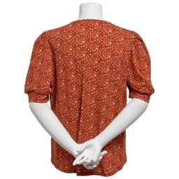 Womens Adrianna Papell Short Sleeve Dot V-Neck Blouse