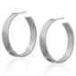 Gianni Argento 6x36mm Silver Plated Flat Hoop Earrings - image 1
