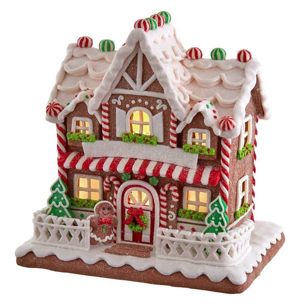 Kurt S. Adler 9in. Light Up Gingerbread House - image 