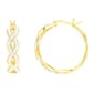 Candela Gold over Sterling Silver Crystal Braided Hoop Earrings - image 1