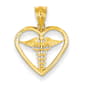 Gold Classics&#40;tm&#41; 14kt. Caduceus Heart Medical Pendant - image 1