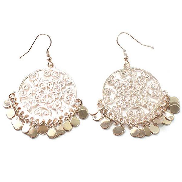 Adrienne Vittadini Rose Gold Filigree Dangle Earrings - image 