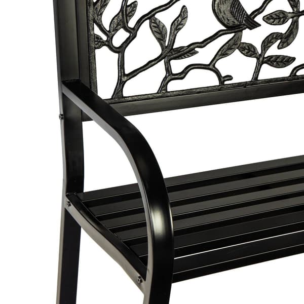 Evergreen Cardinals Metal Garden Bench