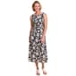 Womens Perceptions Sleeveless Floral Ruched Waist Midi Dress - image 1
