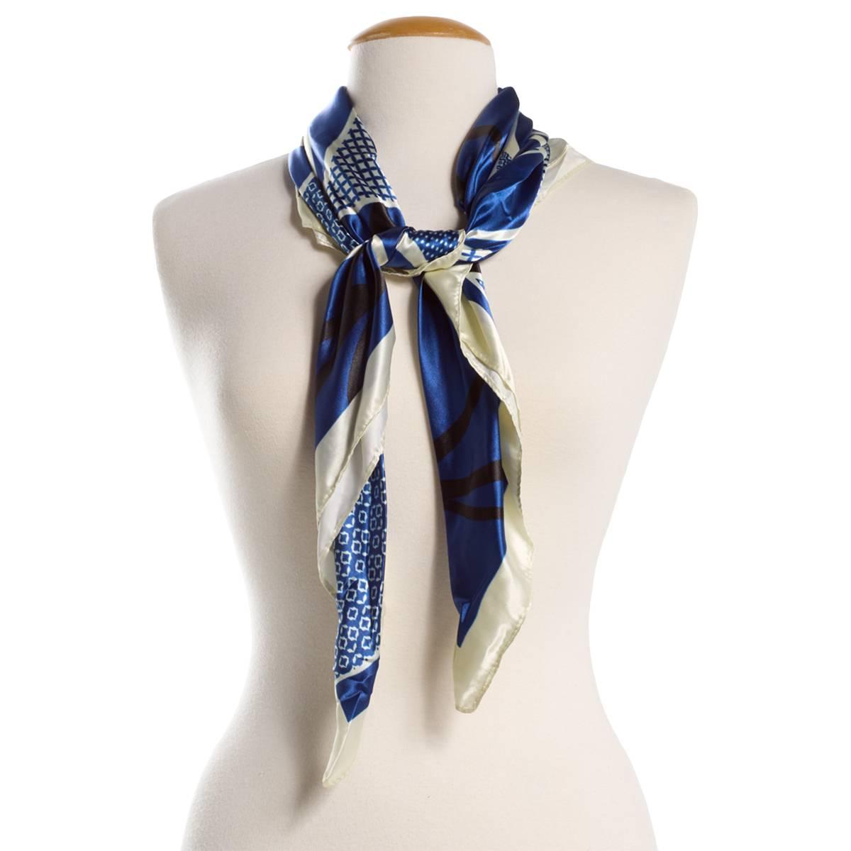 Womens Renshun Geometric Abstract Square Scarf