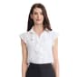 Womens Jones New York Cap Sleeve Ruffle Front Blouse - image 1