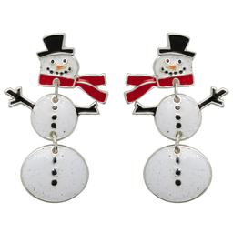 Triple Link Snowman Earrings
