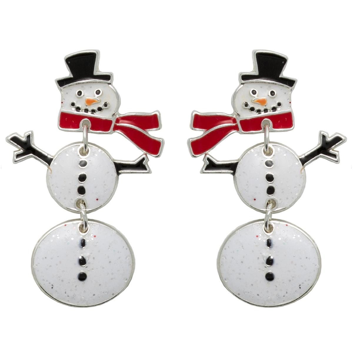 Triple Link Snowman Earrings