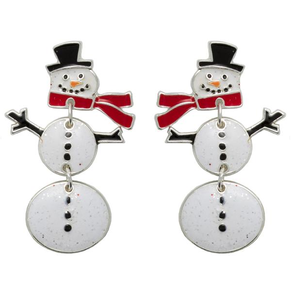 Triple Link Snowman Earrings - image 