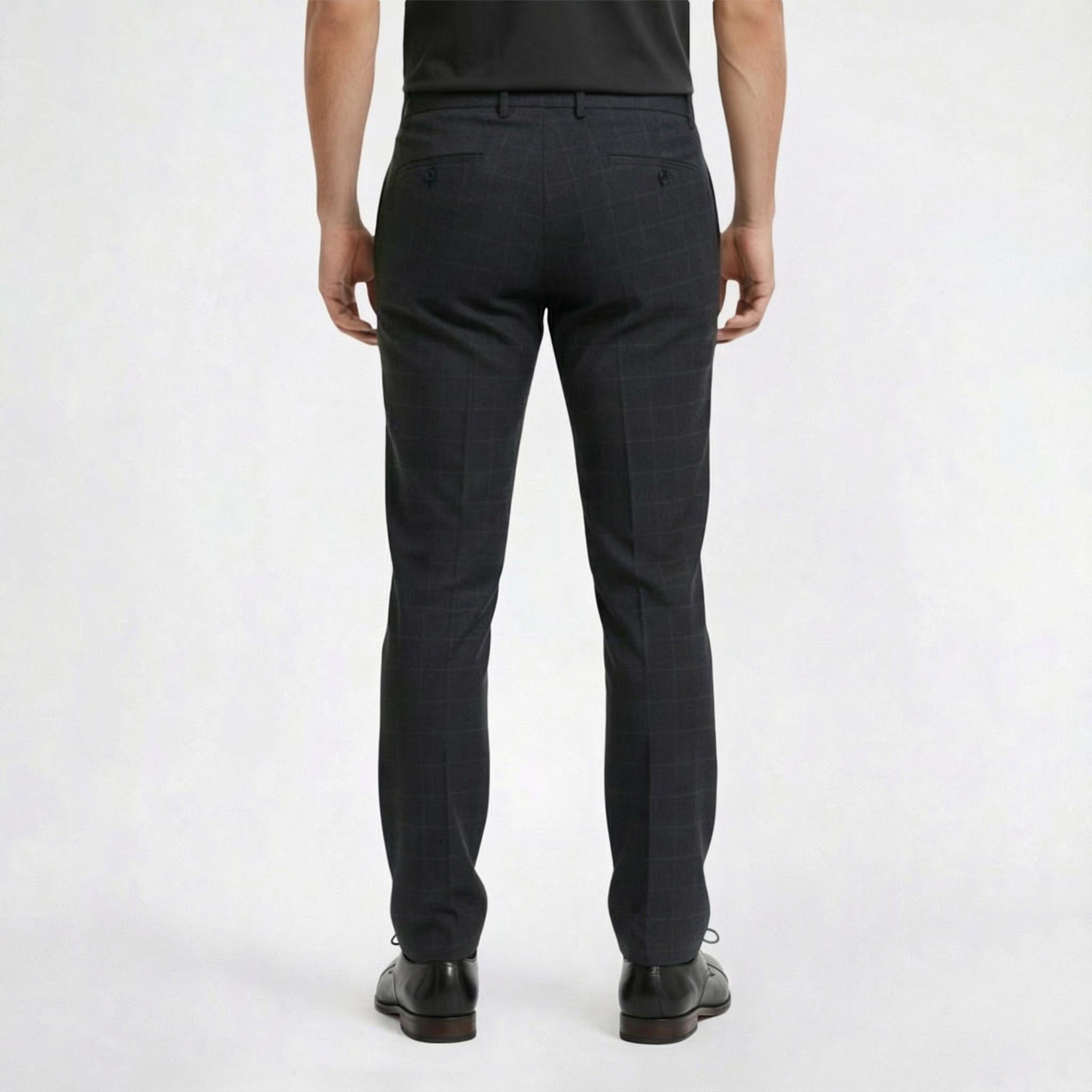 Mens Tommy Hilfiger Windowpane Dress Pants - Grey/Brown