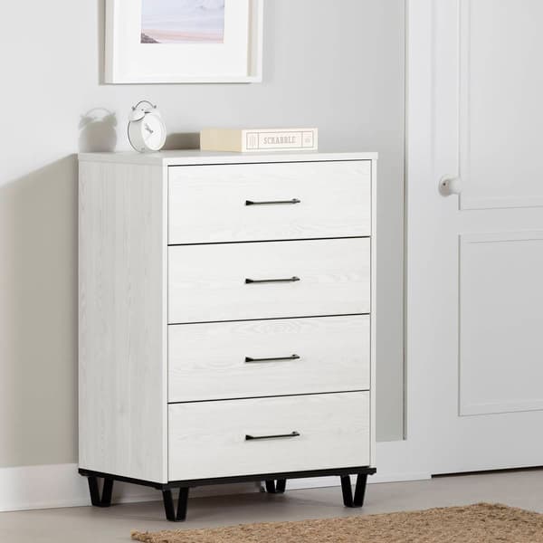 South Shore Arlen White Pine 4-Drawer Chest