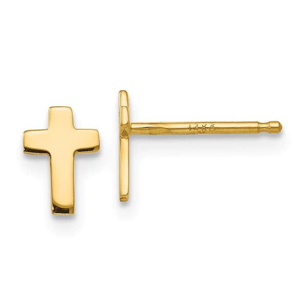 Gold Classics(tm) 14kt. Gold Cross Stud Earrings - image 