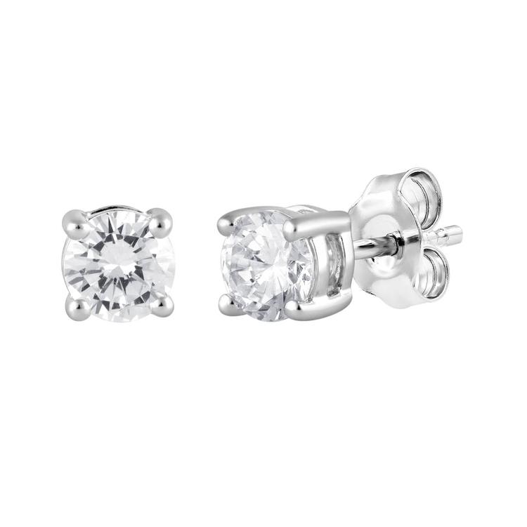 Nova Star® White Gold Lab Grown Diamond Solitaire Stud Earrings