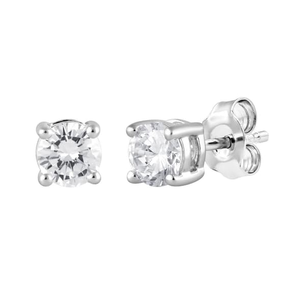 Nova Star® White Gold Lab Grown Diamond Solitaire Stud Earrings