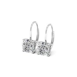 Moluxi&#40;tm&#41; Sterling Silver 4ctw. Cushion Moissanite Dangle Earrings