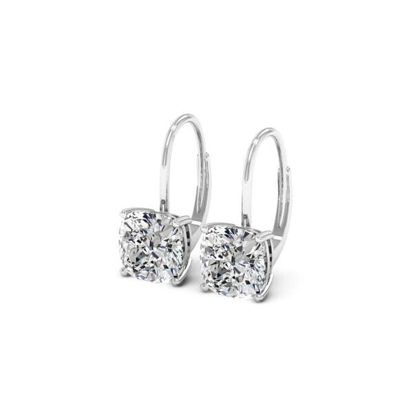Moluxi&#40;tm&#41; Sterling Silver 4ctw. Cushion Moissanite Dangle Earrings - image 