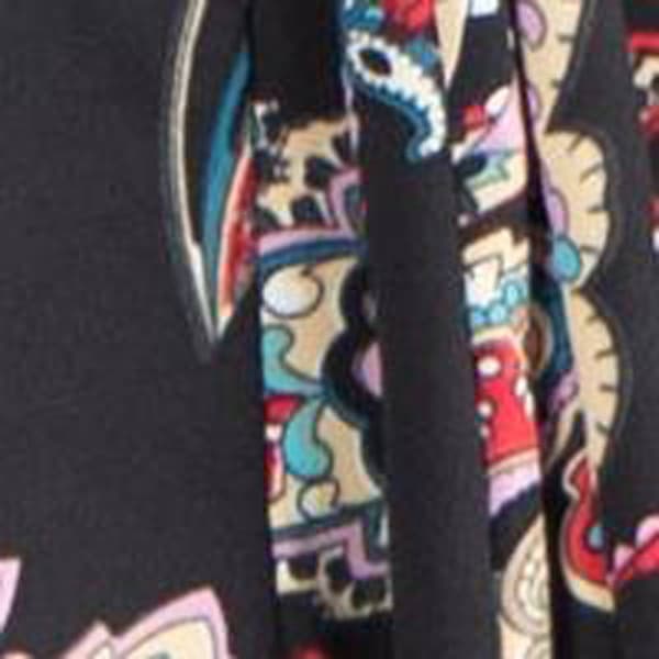 Plus Size 24/7 Comfort Apparel Paisley A-Line Dress W/ Waist Tie