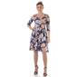 Womens 24/7 Comfort Apparel Rose 3/4 Sleeve Pleated Dress - image 1