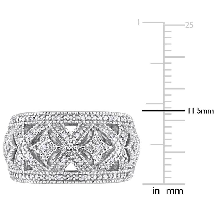 Sterling Silver 1/10ctw. Vintage Diamond Ring