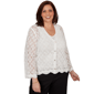 Plus Size Skyes the Limit Sunny Blue Skies Solid 3/4 Sleeve V-N - image 1