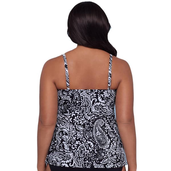 Womens TrimShaper Boho Paisley Tankini Swim Top