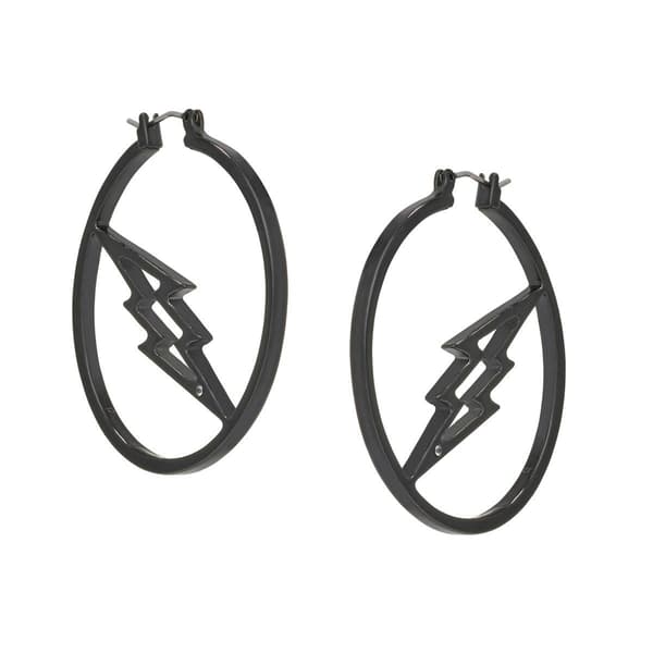 Steve Madden Lightning Bolt Hoop Earrings