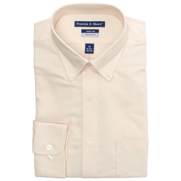 Mens Preswick & Moore(R) Regular Fit Oxford Dress Shirt - Ecru - image 