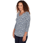 Womens Emaline Key Items 3/4 Sleeve Strap V-Neck Jacquard Blouse - image 3