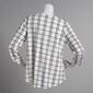 Womens Cure 3/4 Sleeve Roll Tab Checkered Lines Crepe Blouse - image 2
