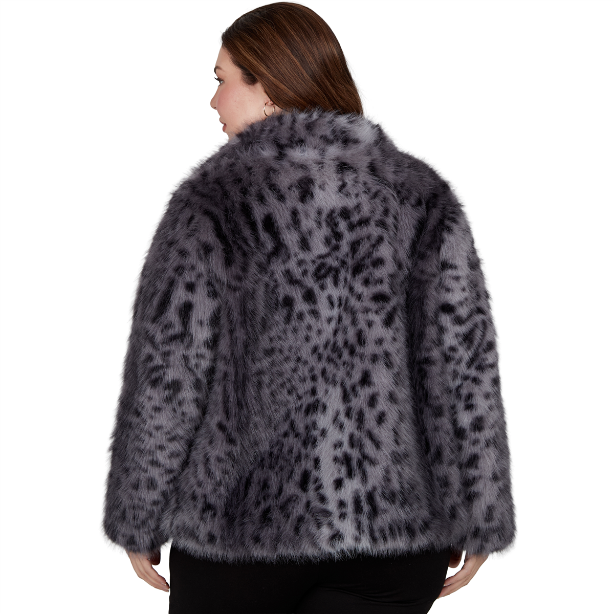 Plus Size Skye’s the Limit Icy Blue Sparkle Leopard Jacket