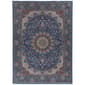 Linon Emerald Collection Blue Floral Rectangle Rug - image 1