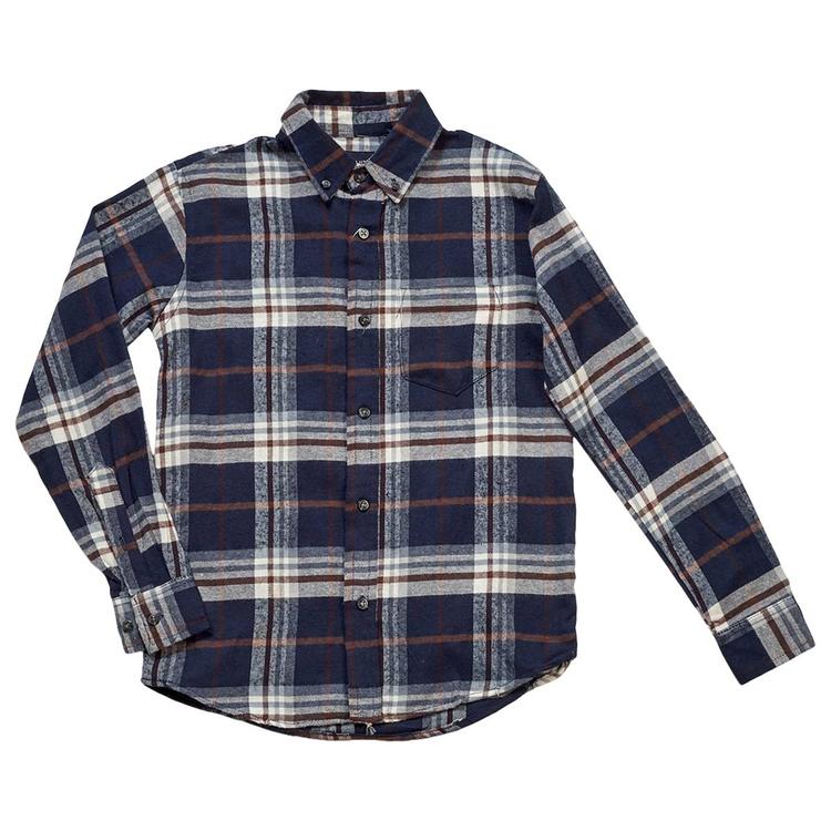 Boys (8-20) Architect(R) Flannel Shirt - Navy/Brown