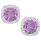 Gianni Argento Sterling Silver & Amethyst Cushion Stud Earrings - image 1