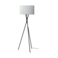 HomeRoots 66 Black Tripod Floor Lamp With White Fabric Drum Sha - image 1