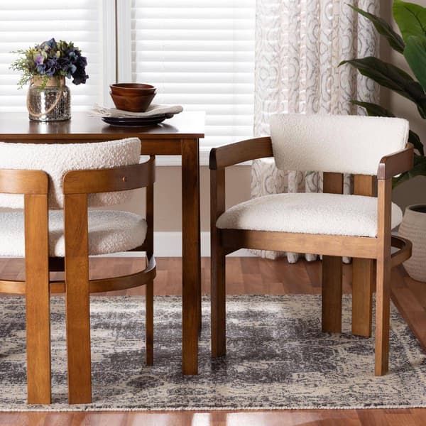 Baxton Studio Carice Modern Cream Boucle Dining Chair