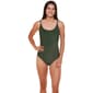 Juniors Cyn & Luca Lace-Up Back Ribbed One Piece Swimsuit - image 2