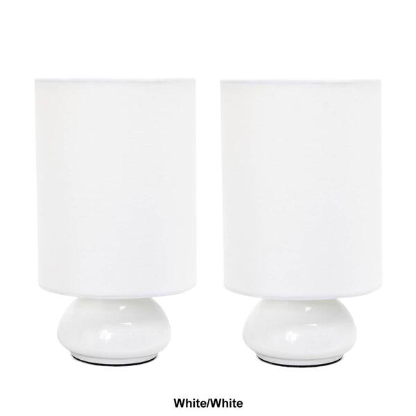 Simple Designs Gemini Mini Touch Table Lamp Set w/Shades-Set of 2