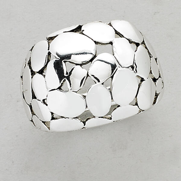 Marsala Fine Silver Plated Nugget Look Ring - image 