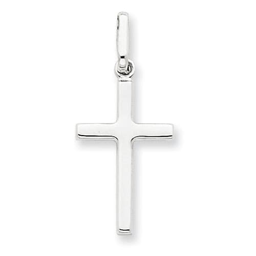 Unisex Gold Classics&#40;tm&#41; 14kt. White Gold Cross Pendant - image 