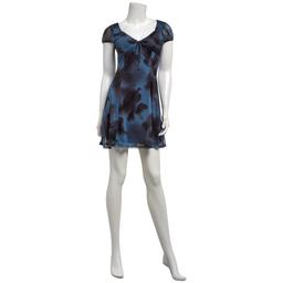 Juniors 7th & Hudson Mesh Cap Sleeve Sweetheart Skater Dress