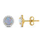 Gemstone Classics(tm) Lab Grown Opal & Sapphire Crown Halo Earrings - image 1