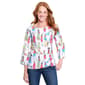Womens Ali Miles 3/4 Sleeve People Print Front Pocket Top - image 1
