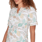 Womens Hearts of Palm Fresh Start Roll Tab Sleeve Leaf Blouse - image 5