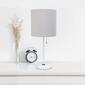 LimeLights White Stick Lamp w/Charging Outlet/Grey Shade-Set of 2 - image 5